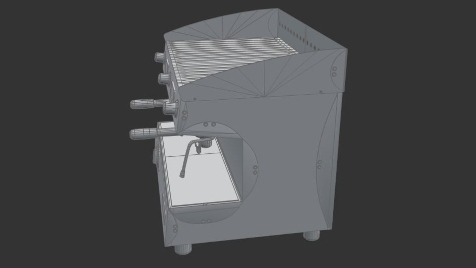 Collection of 3 coffee machines Low-poly 3D model_7