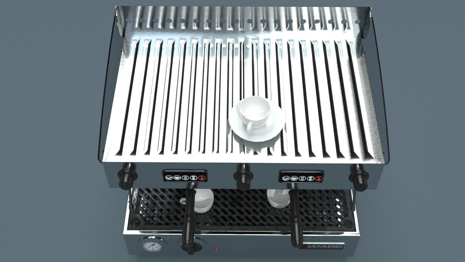 Collection of 3 coffee machines Low-poly 3D model_11