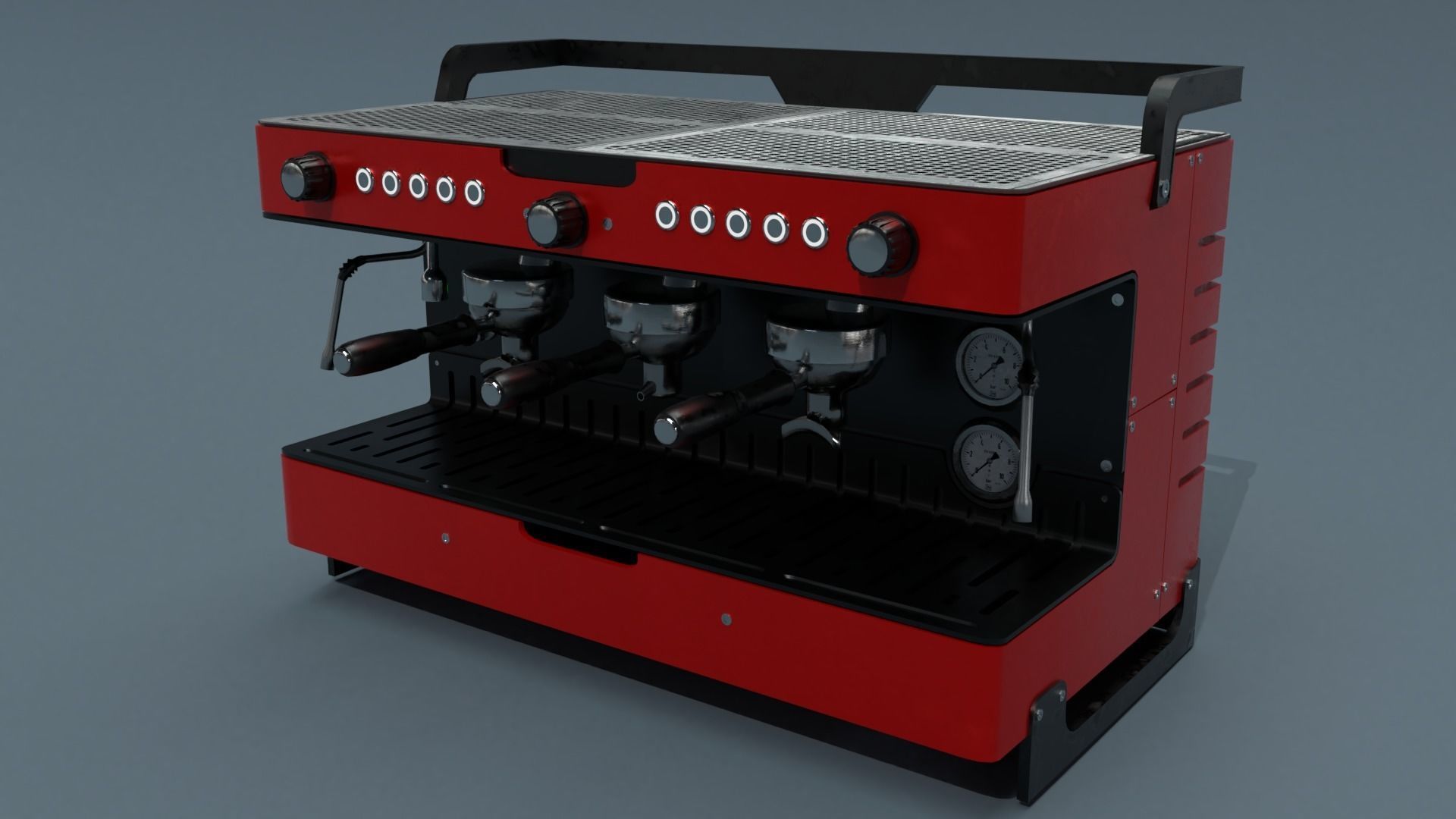 Collection of 3 coffee machines Low-poly 3D model_21