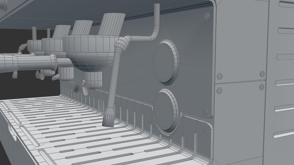 Collection of 3 coffee machines Low-poly 3D model_16