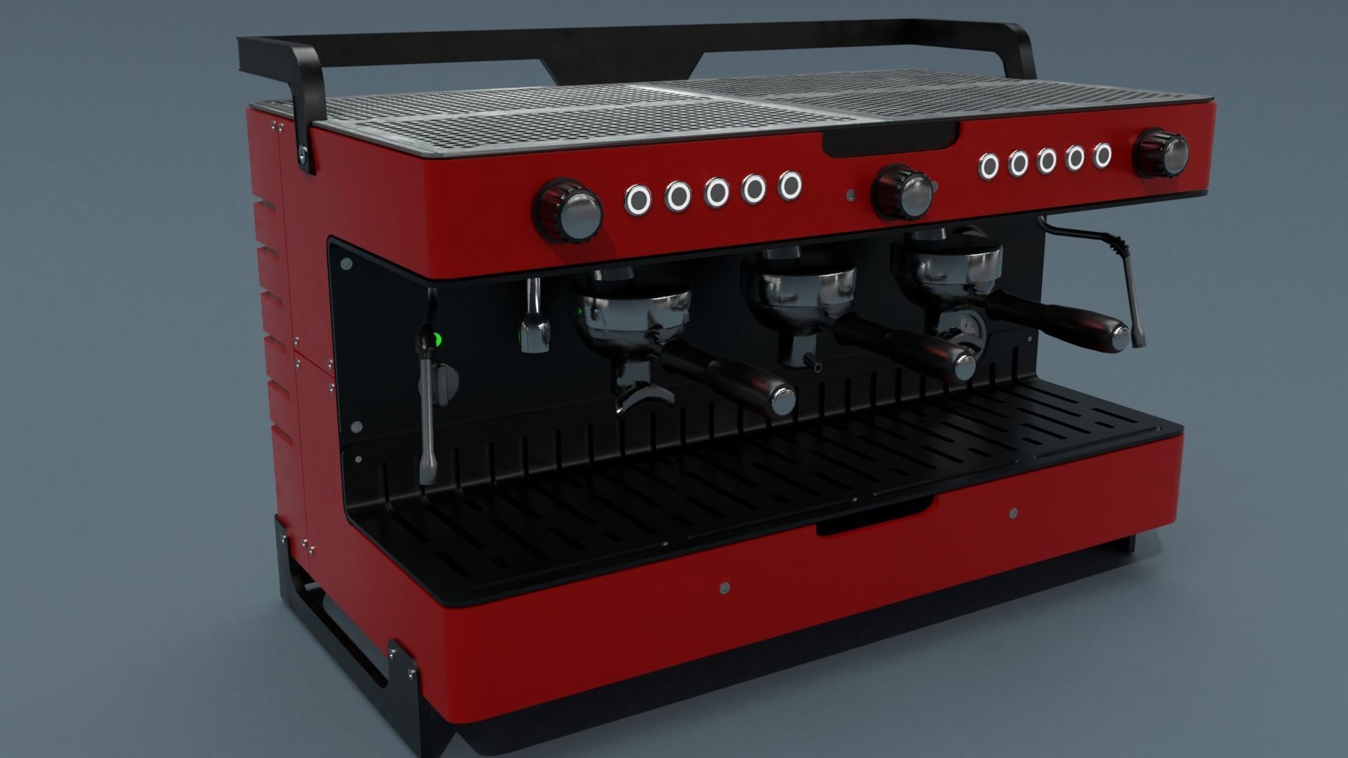 Collection of 3 coffee machines Low-poly 3D model_19