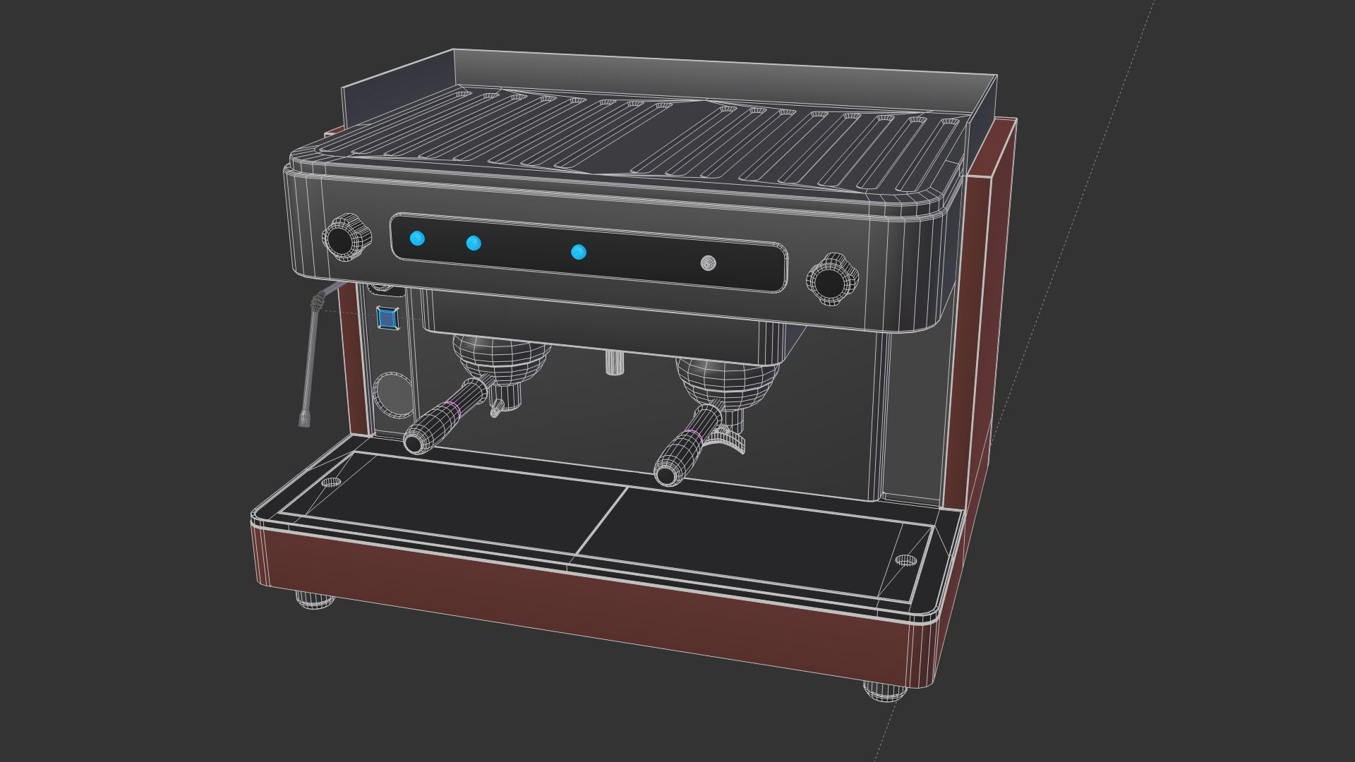 Collection of 3 coffee machines Low-poly 3D model_1