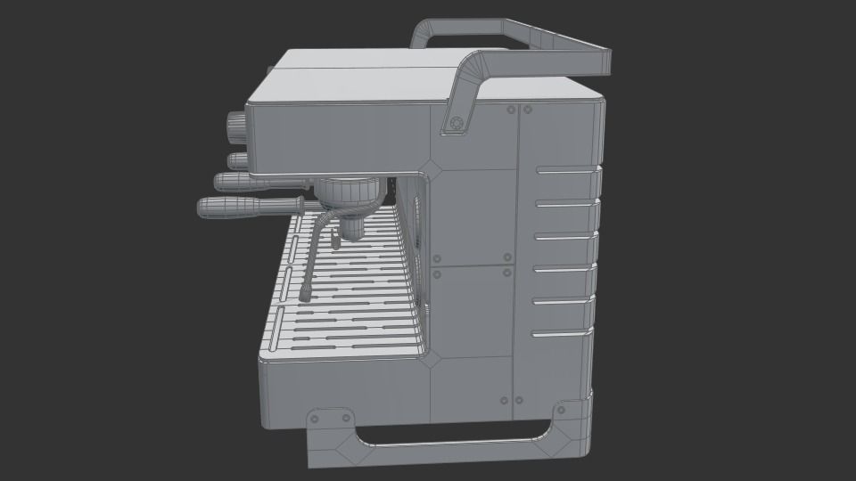 Collection of 3 coffee machines Low-poly 3D model_15