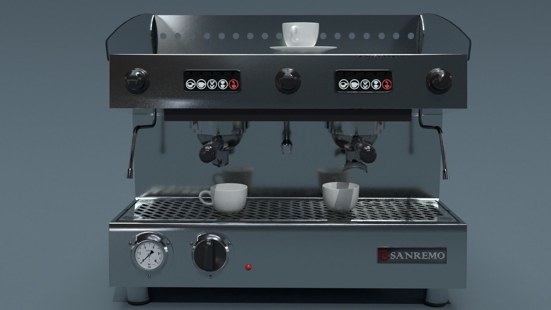 Collection of 3 coffee machines Low-poly 3D model_9