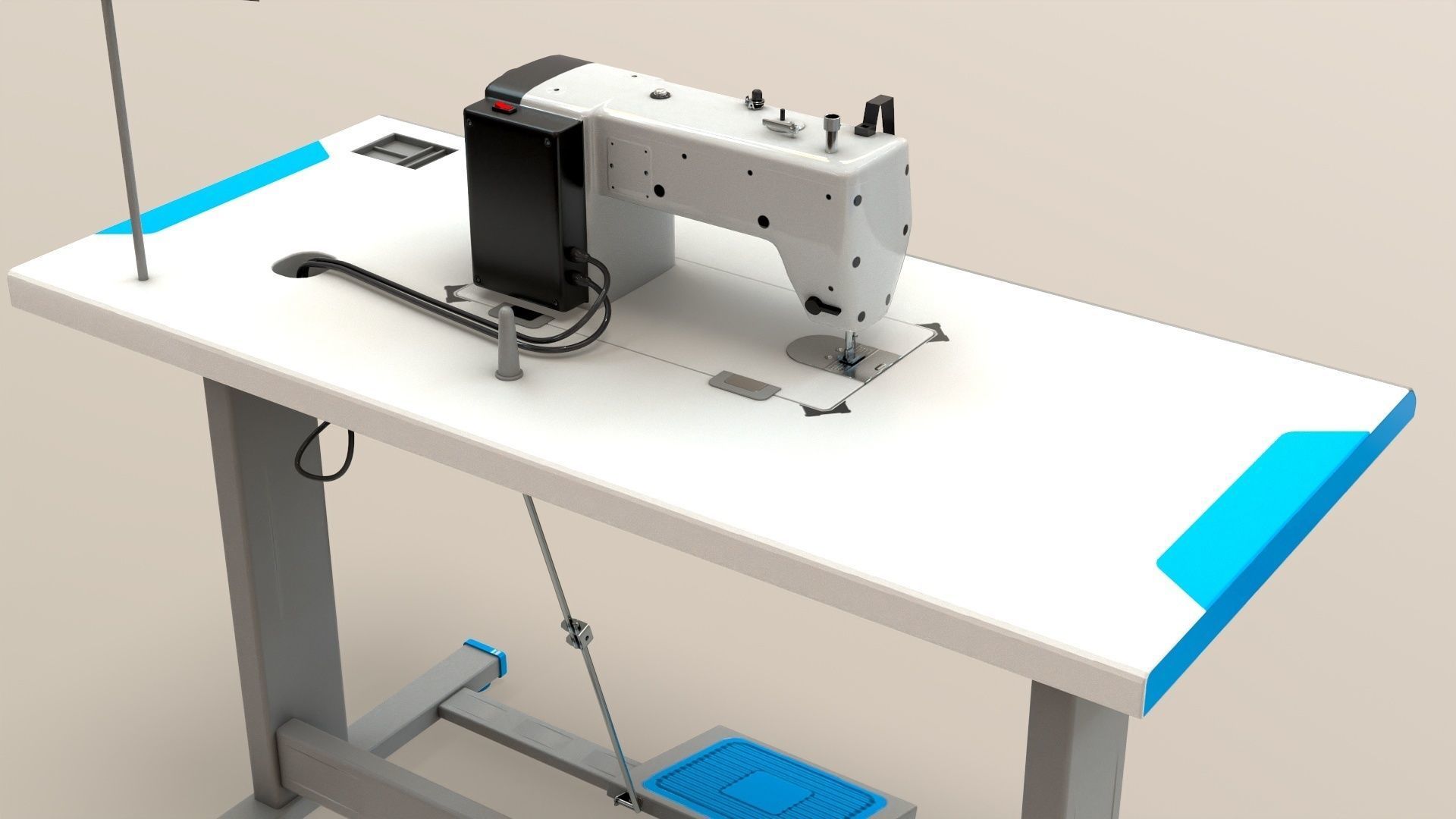 Sewing Machine Industrial  3D model_11