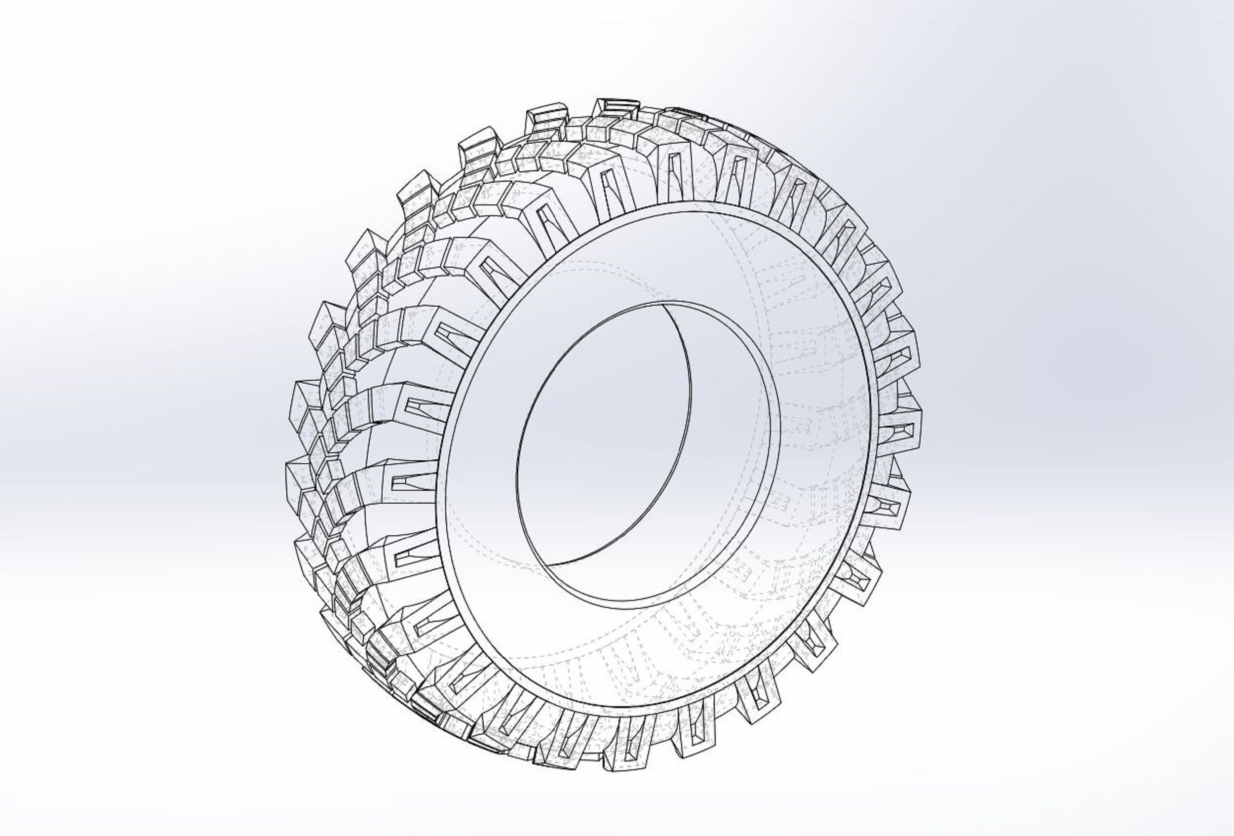 Military Ural tire OI-25 Scale 1 to 25 3D print model_8