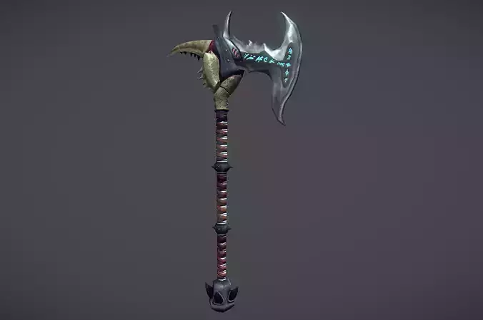 Low poly Runic Axe