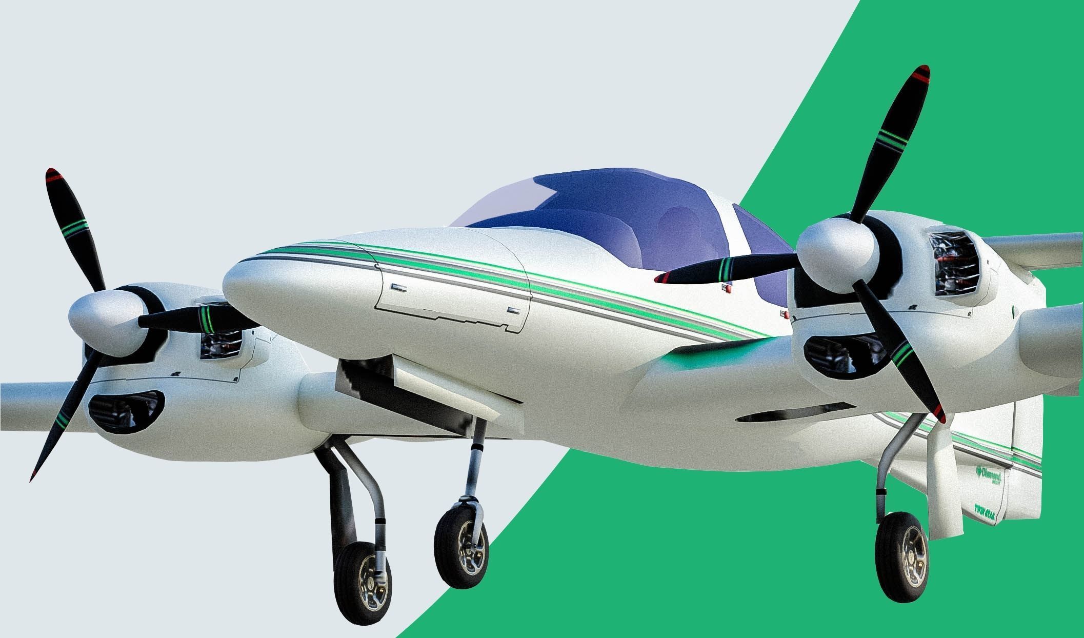 B Aircrafts 7models Low-poly 3D model_7