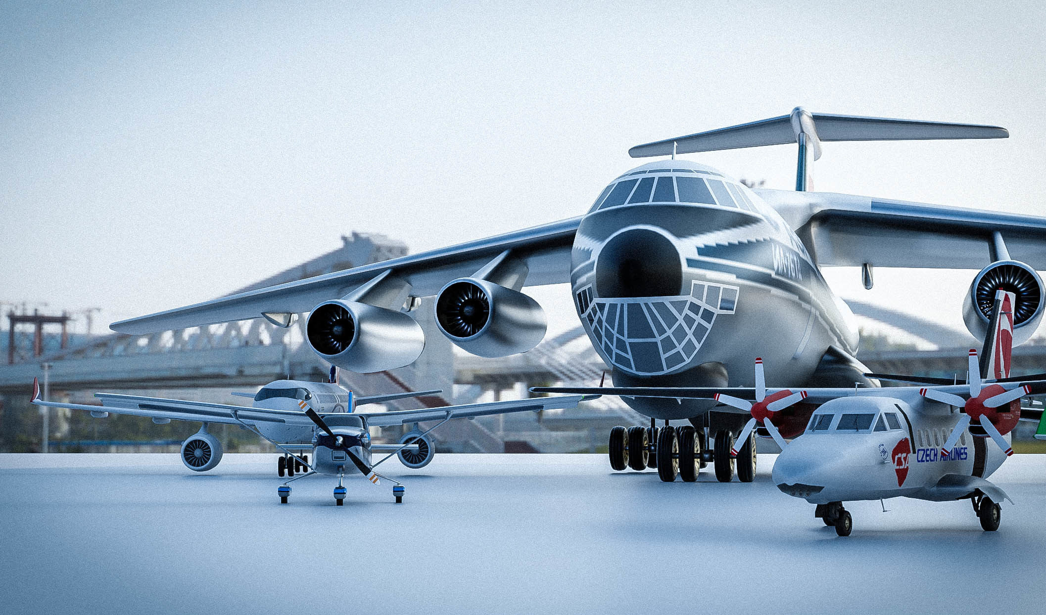 B Aircrafts 7models Low-poly 3D model_20