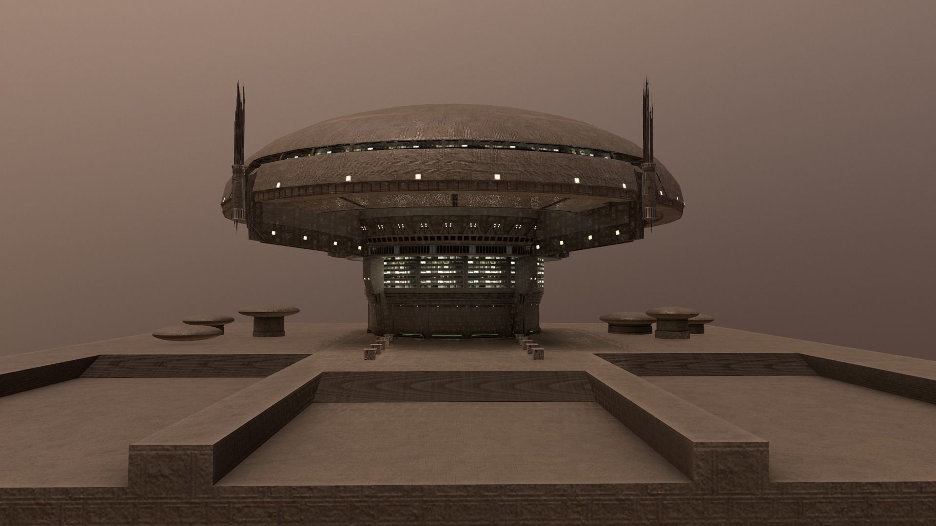 Galactic Senate Building - Star Wars Low-poly 3D model_29