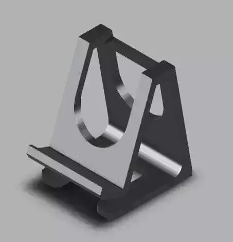 Phone stand with lip and hole for pop sockets