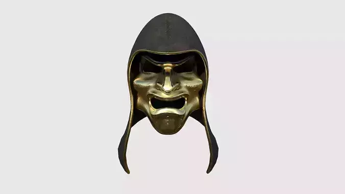 Assassin Mask A06 Gold Black- Character Design Fashion Low-poly 3D model