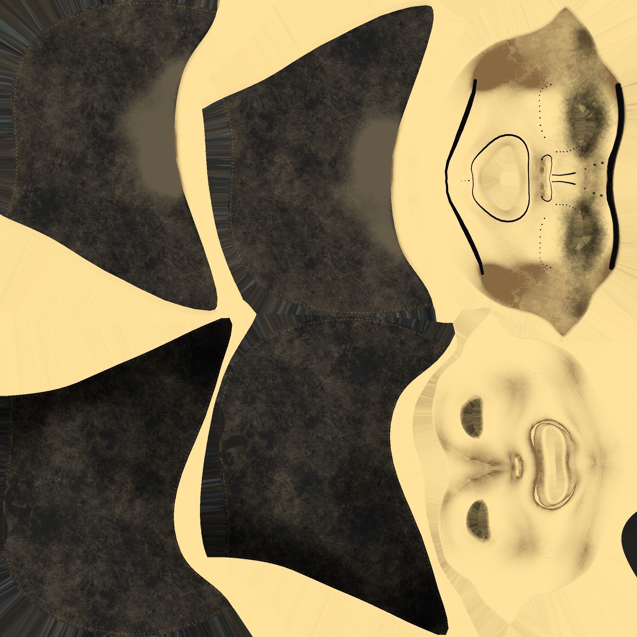 Assassin Mask A06 Gold Black- Character Design Fashion Low-poly 3D model_18