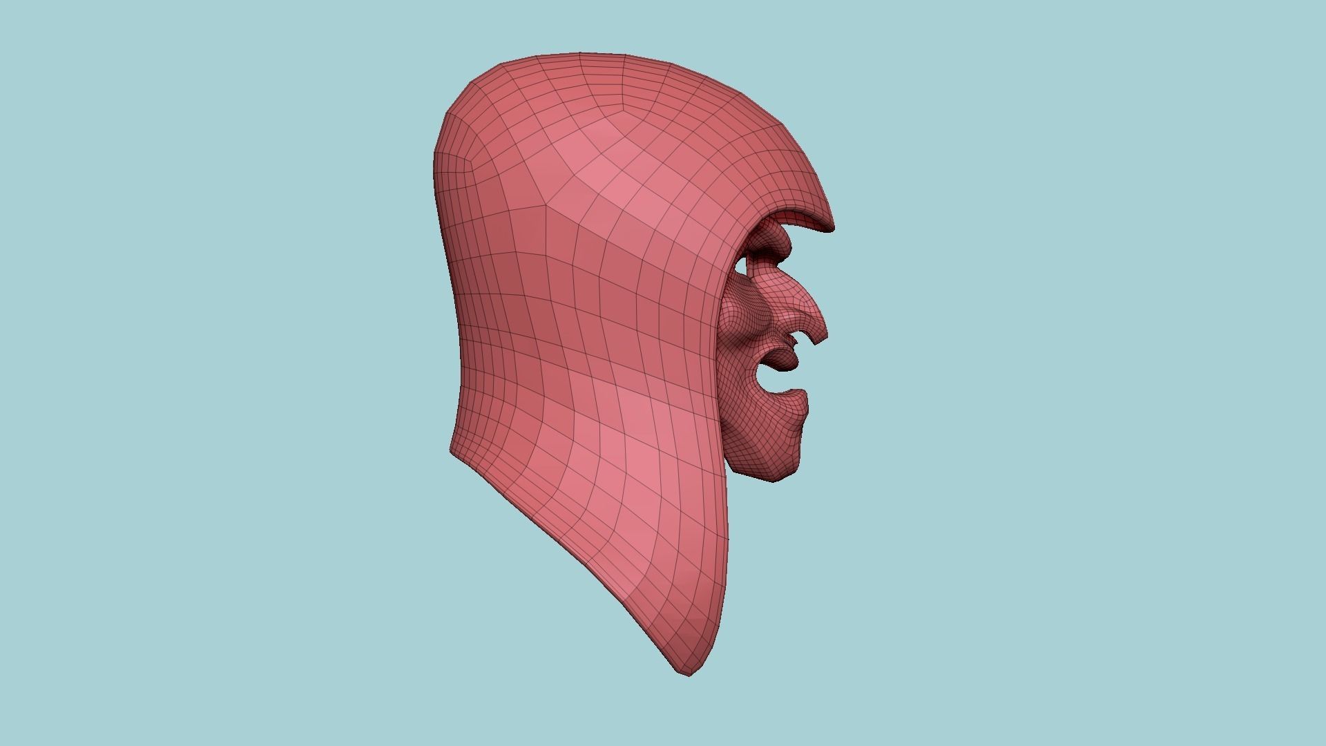 Assassin Mask A06 Gold Black- Character Design Fashion Low-poly 3D model_15