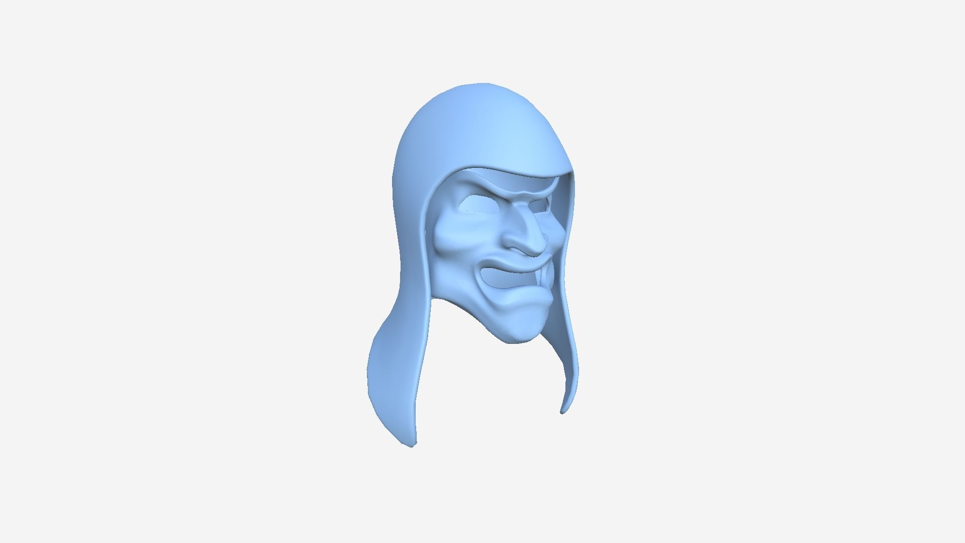 Assassin Mask A07 Red Gold - Character Design Fashion Low-poly 3D model_8