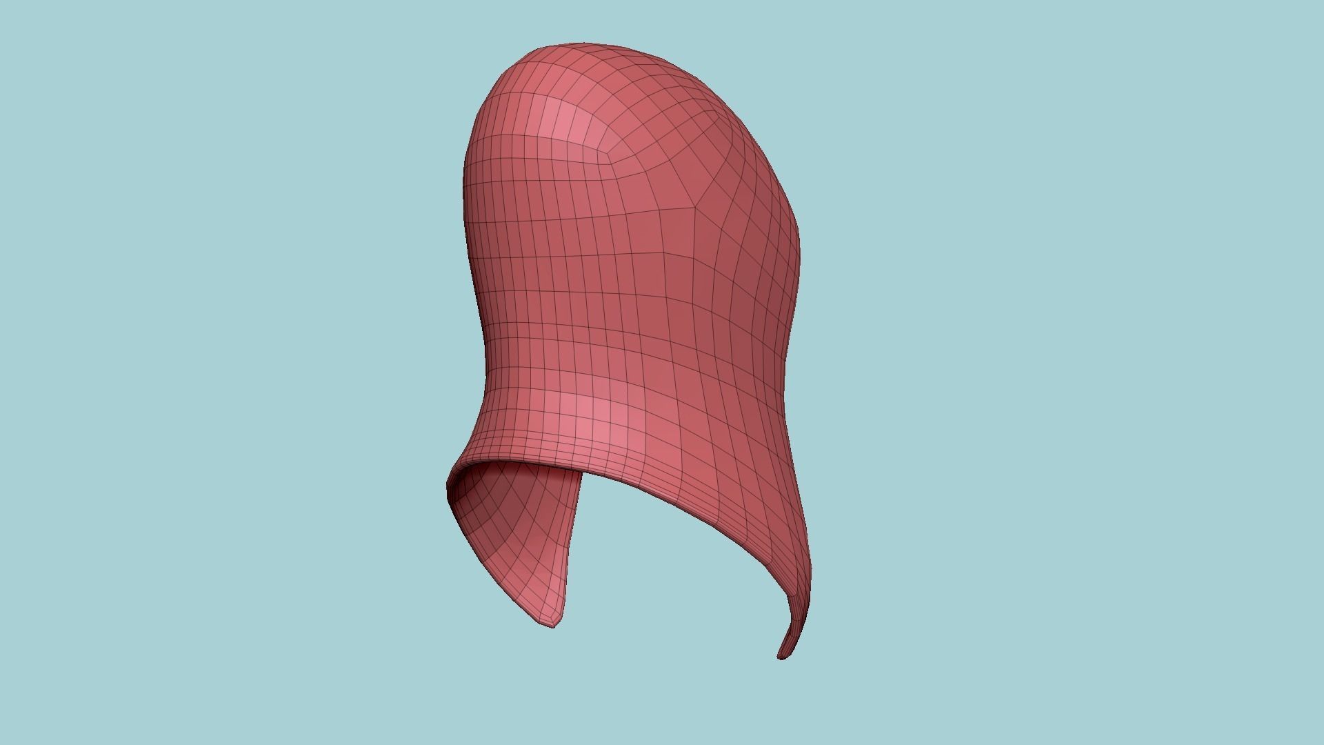 Assassin Mask A07 Red Gold - Character Design Fashion Low-poly 3D model_16