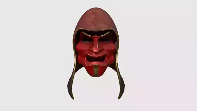 Assassin Mask A07 Red Gold - Character Design Fashion Low-poly 3D model