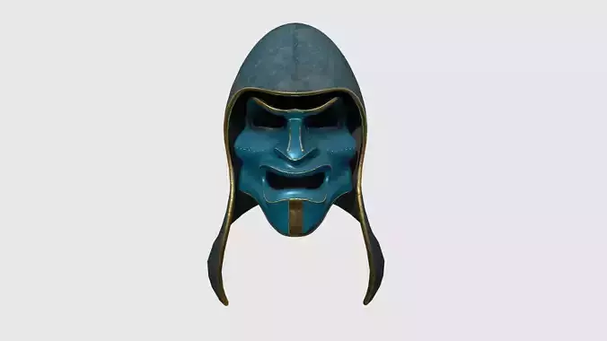 Assassin Mask A08 Blue Gold - Character Design Fashion Low-poly 3D model