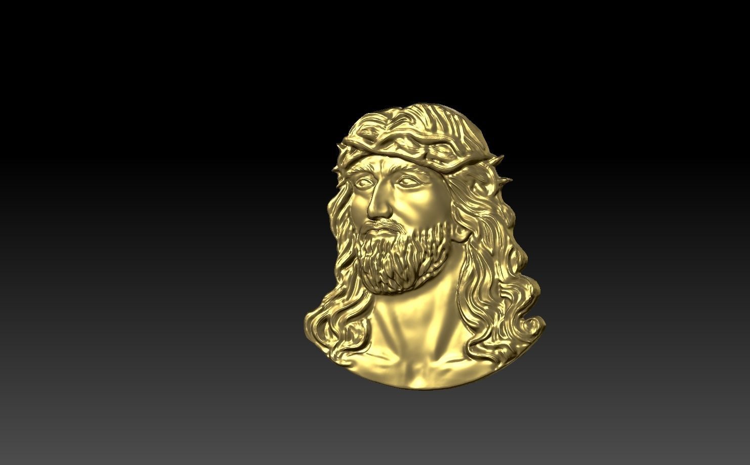 Jesus Head pendant 3 3D print model_6
