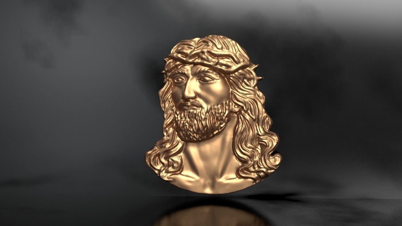 Jesus Head pendant 3 3D print model_3