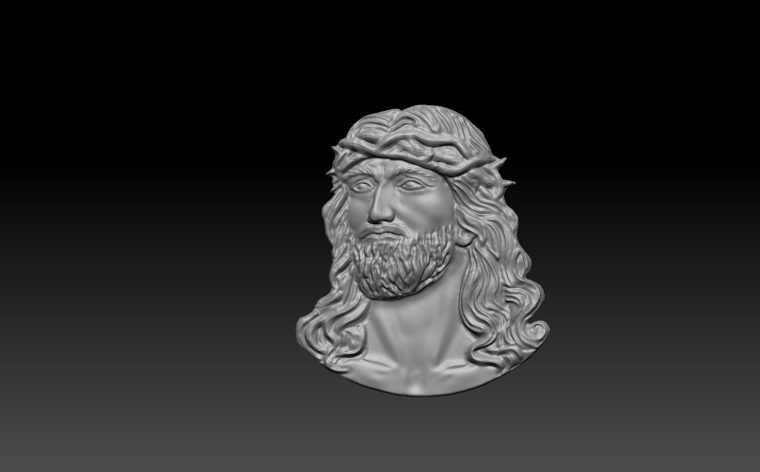 Jesus Head pendant 3 3D print model_4