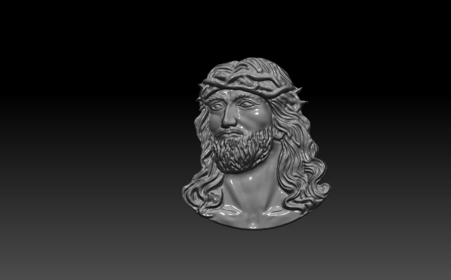 Jesus Head pendant 3 3D print model_1