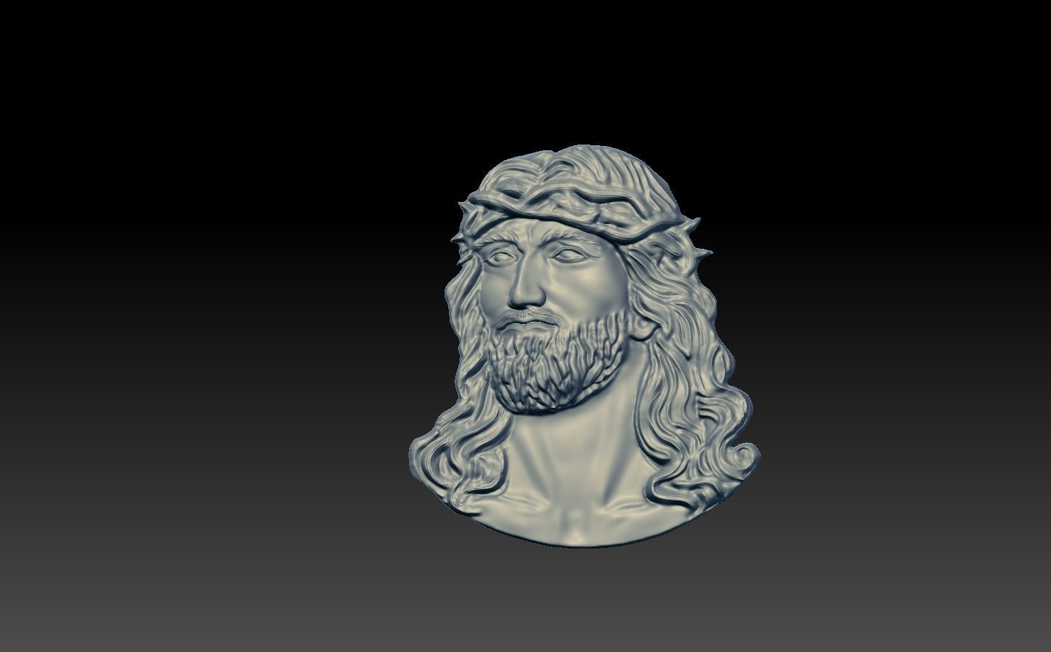 Jesus Head pendant 3 3D print model_2