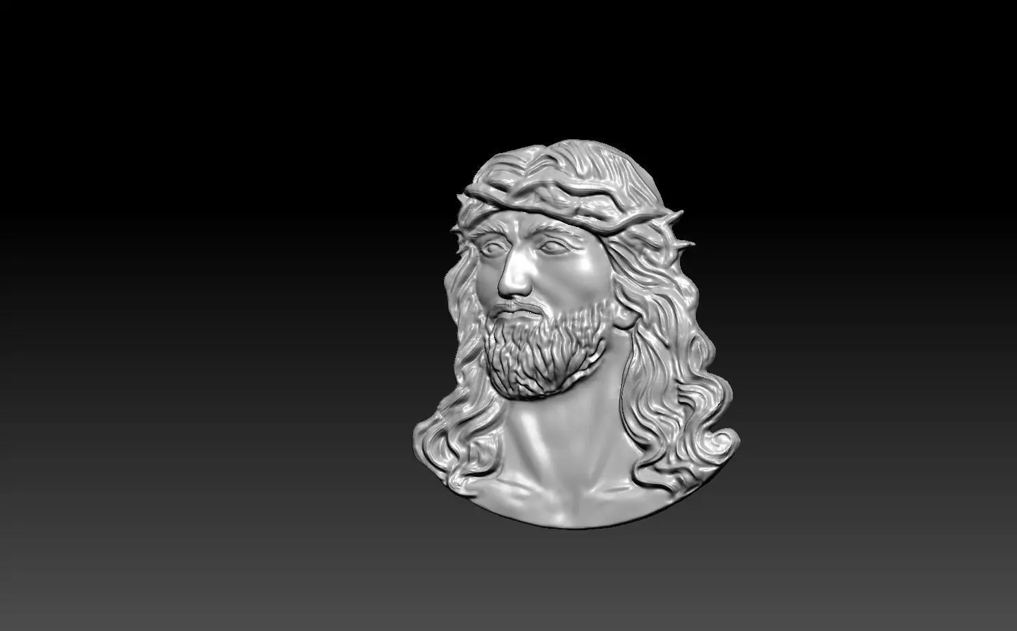 Jesus Head pendant 3 3D print model_0