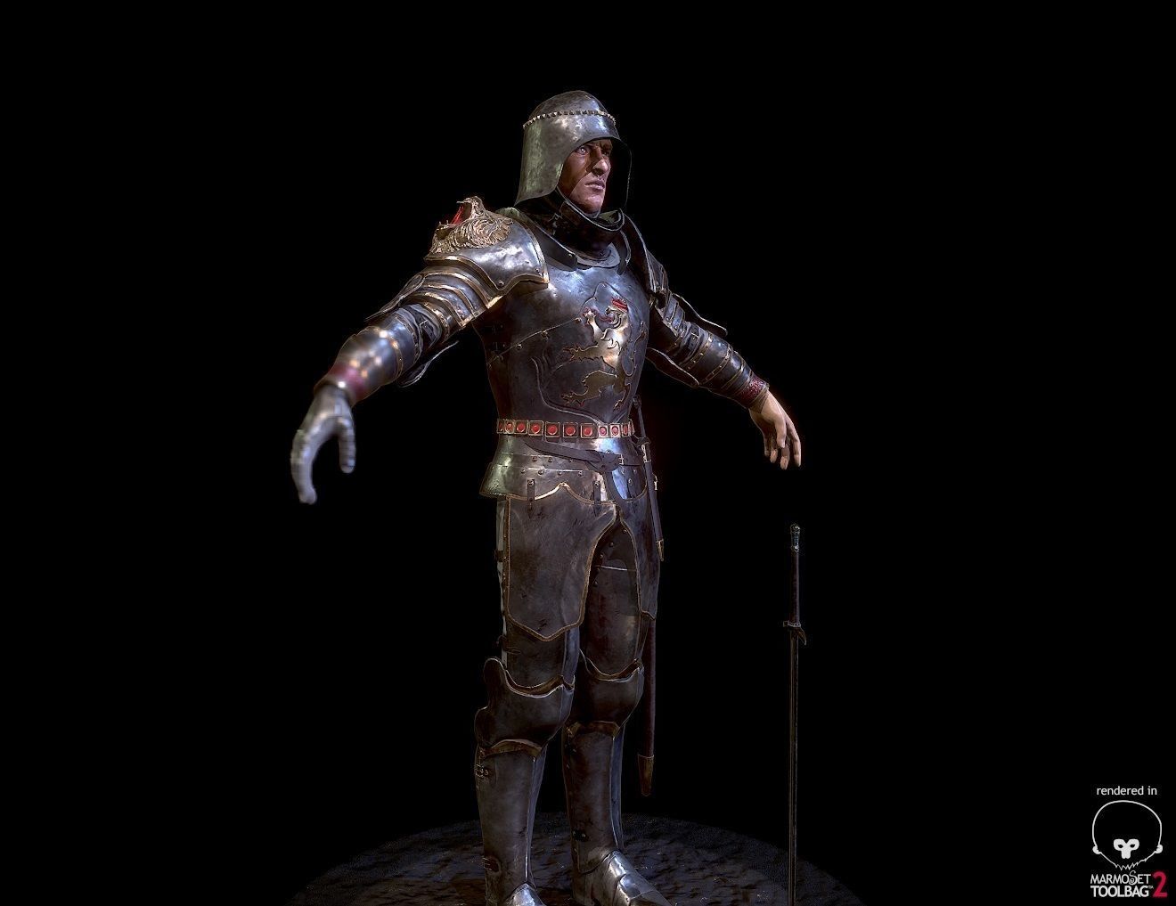 Heavy Knight Low-poly 3D model_19