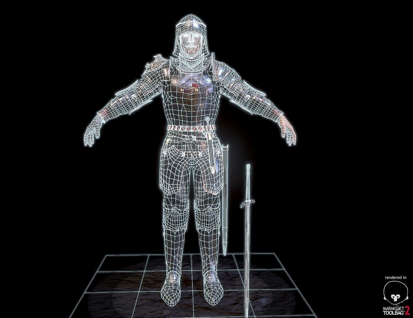 Heavy Knight Low-poly 3D model_17