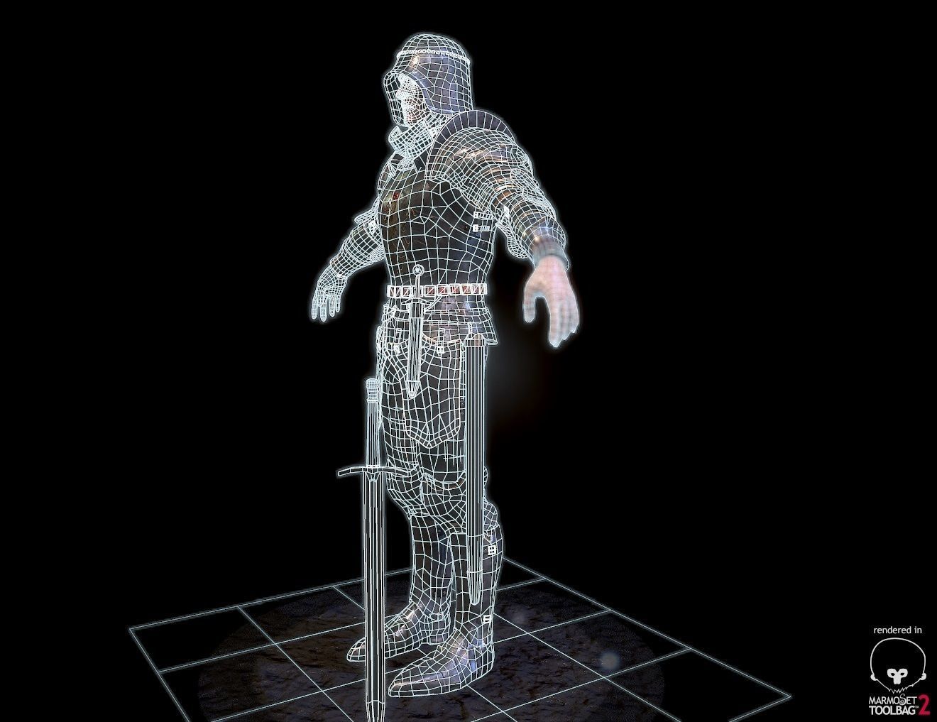 Heavy Knight Low-poly 3D model_7