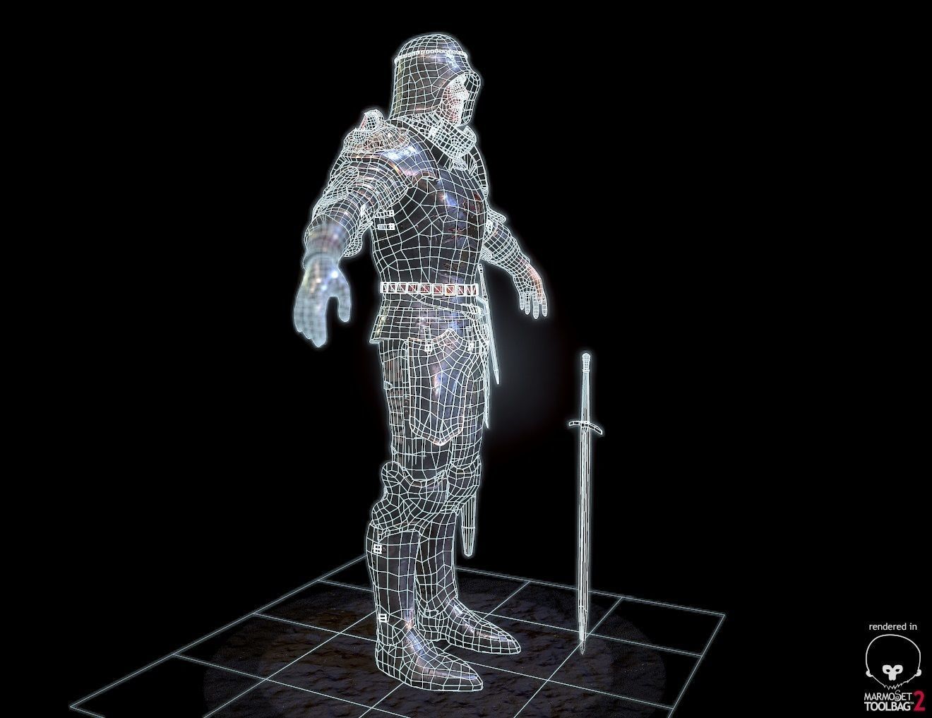 Heavy Knight Low-poly 3D model_15