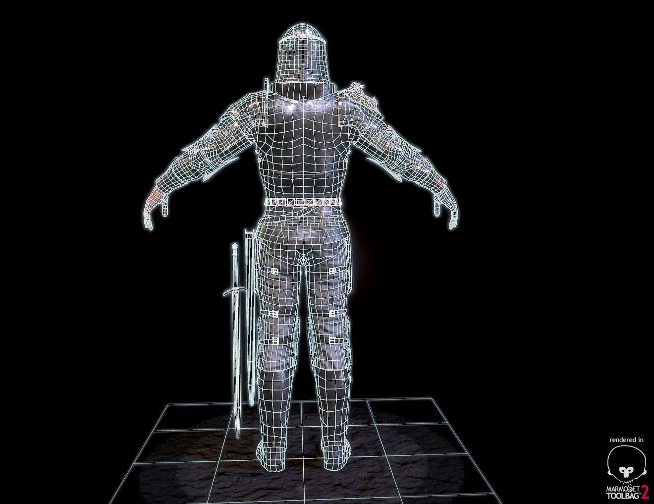 Heavy Knight Low-poly 3D model_11