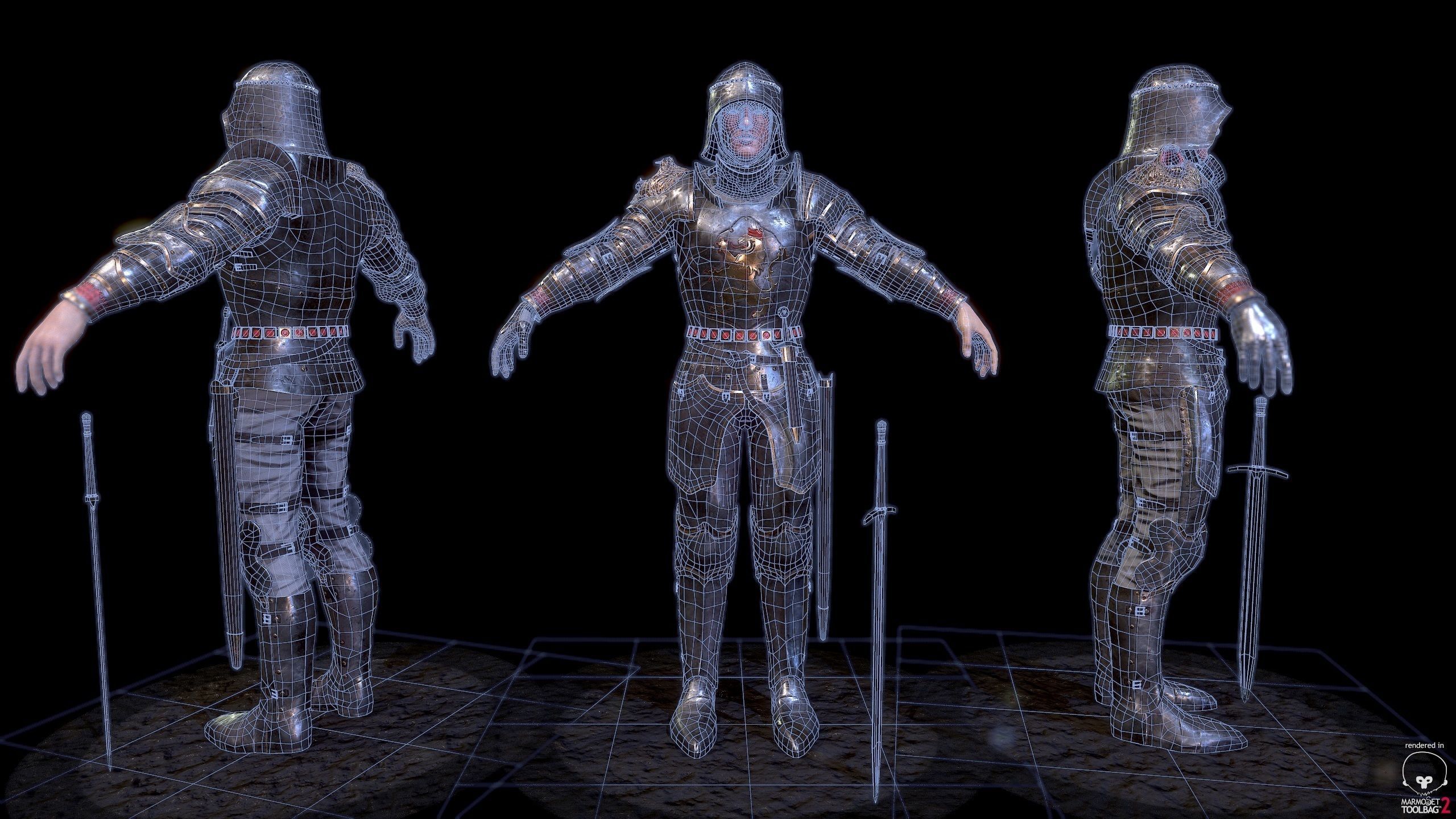 Heavy Knight Low-poly 3D model_3