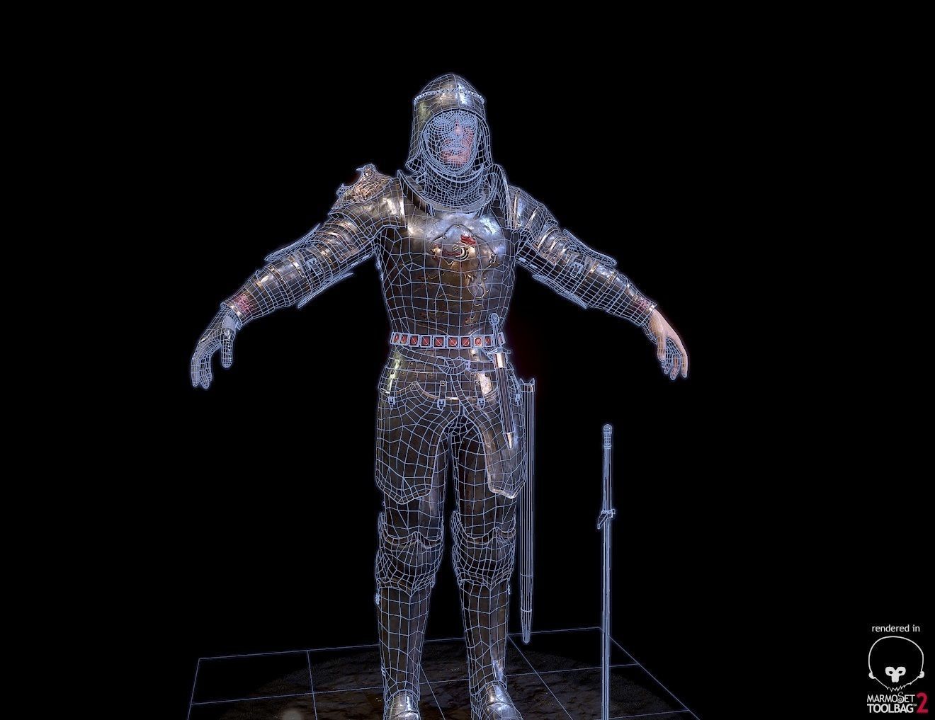 Heavy Knight Low-poly 3D model_21