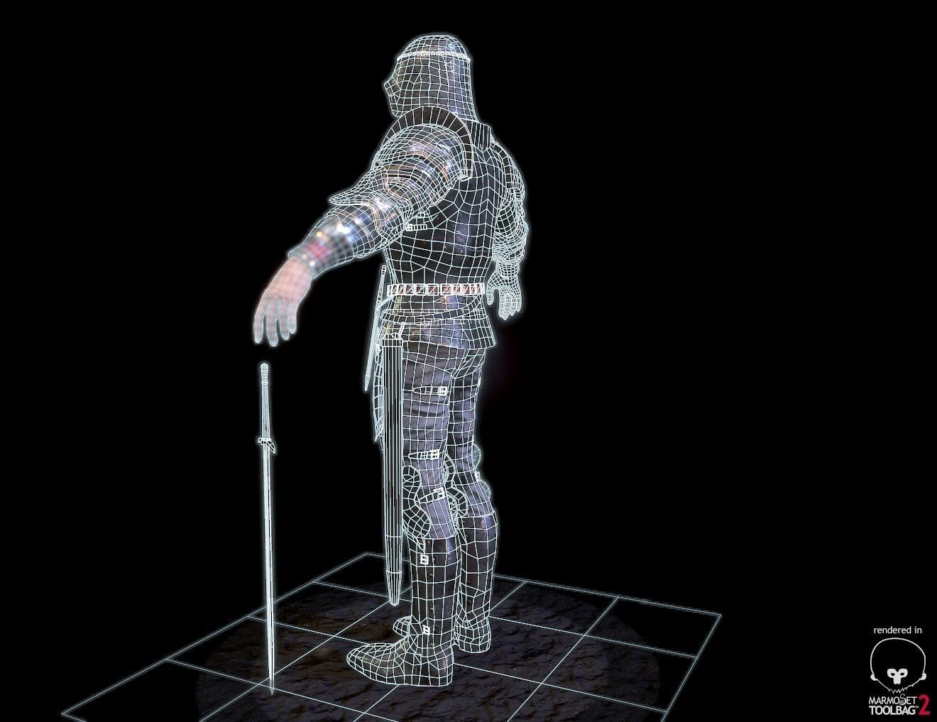 Heavy Knight Low-poly 3D model_9