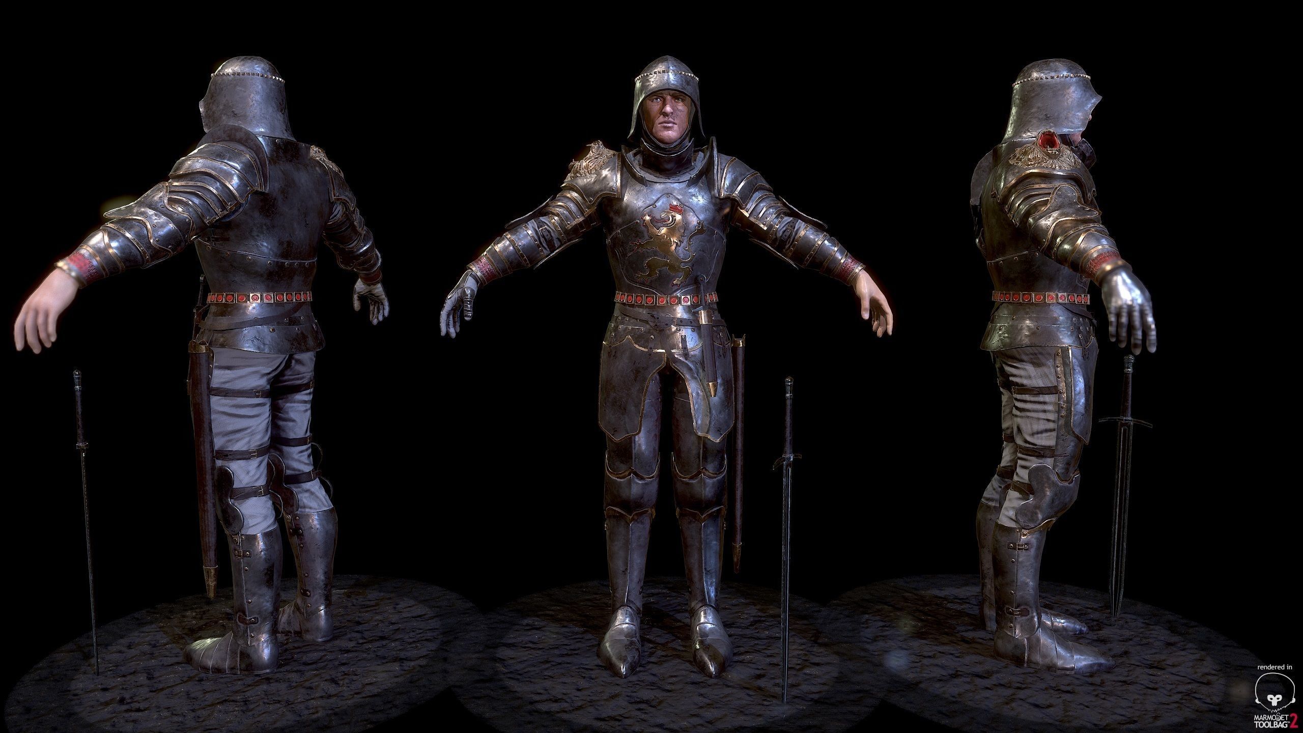 Heavy Knight Low-poly 3D model_2
