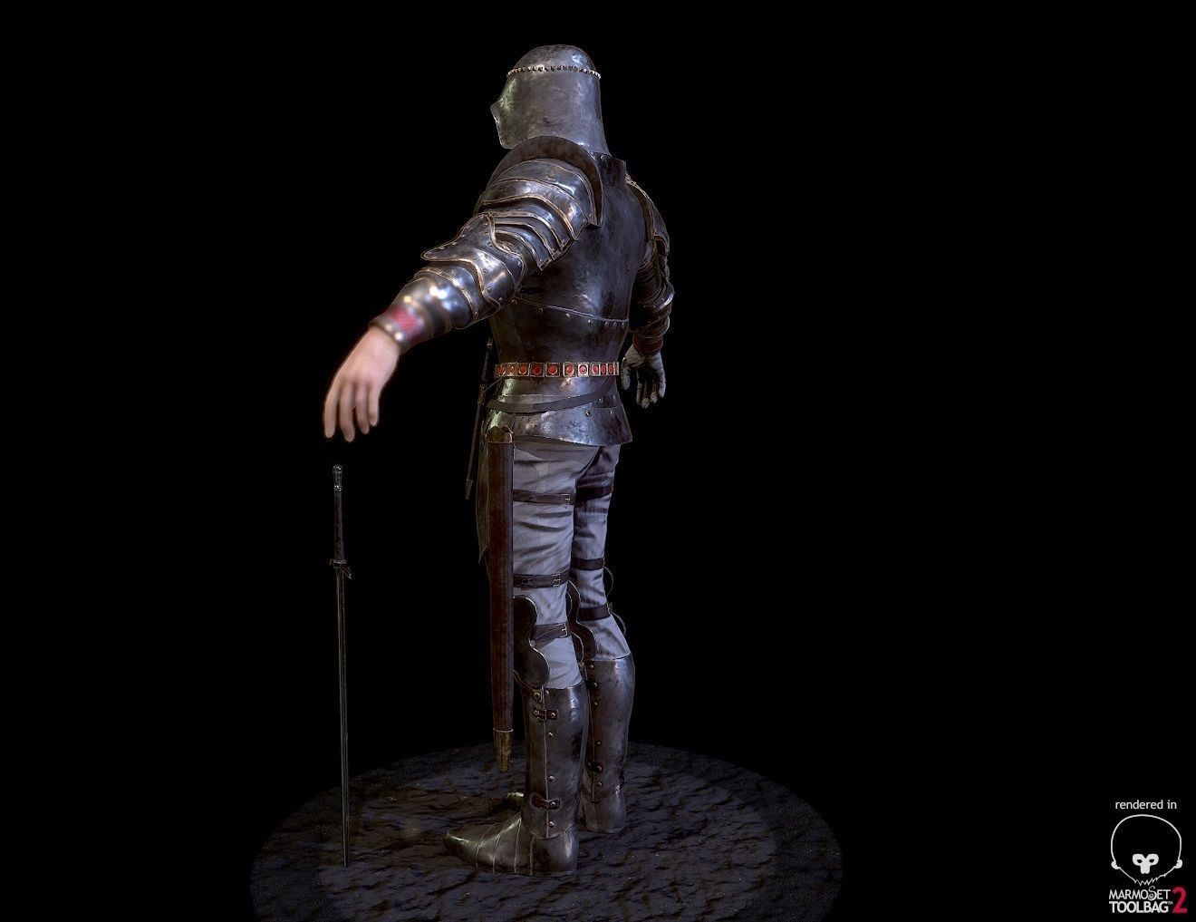 Heavy Knight Low-poly 3D model_8
