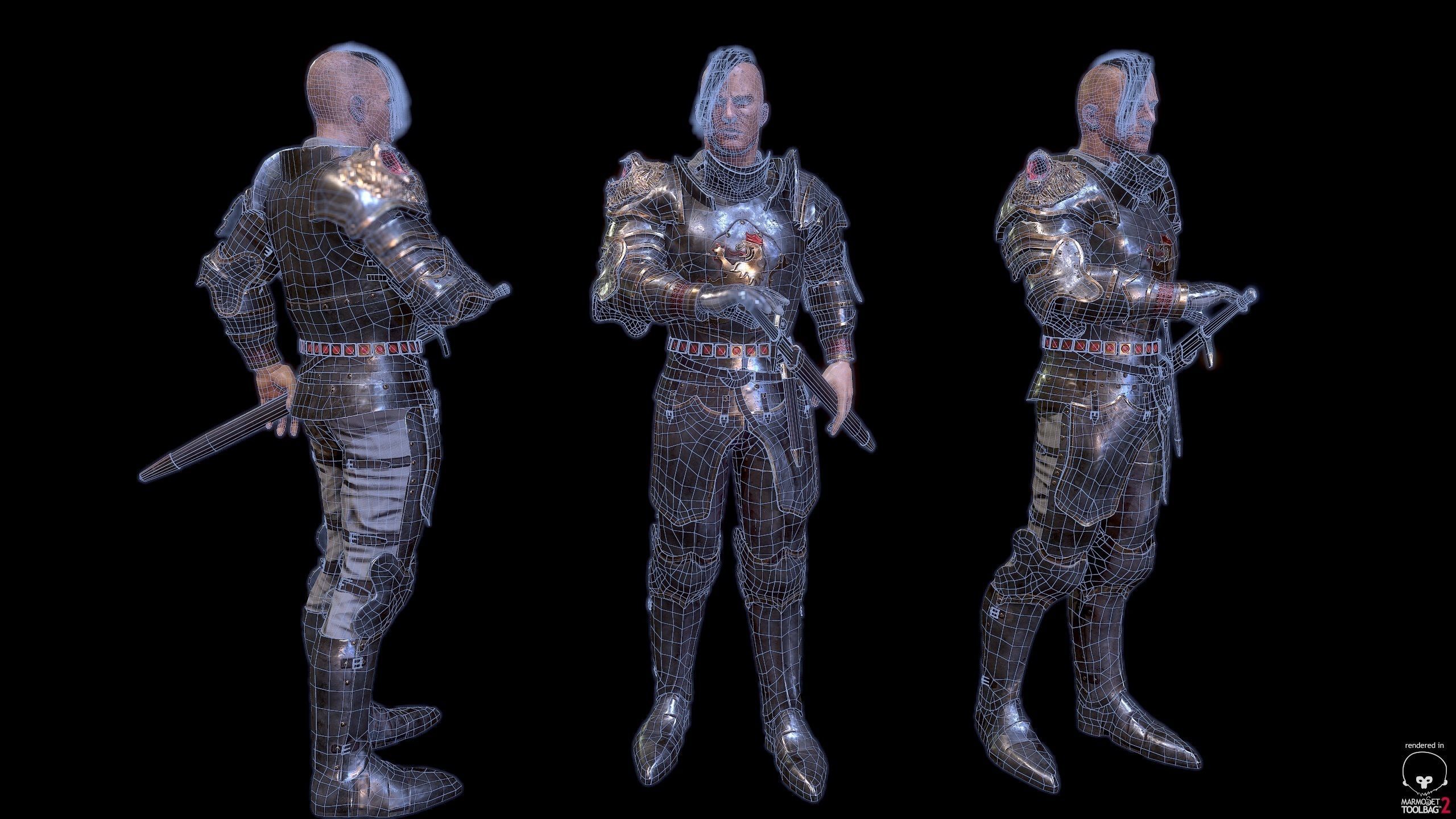 Heavy Knight Low-poly 3D model_1