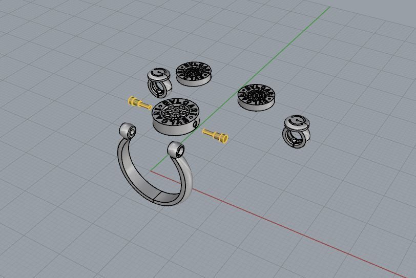 Bvlgari Ring and Earrings 3D print model_11