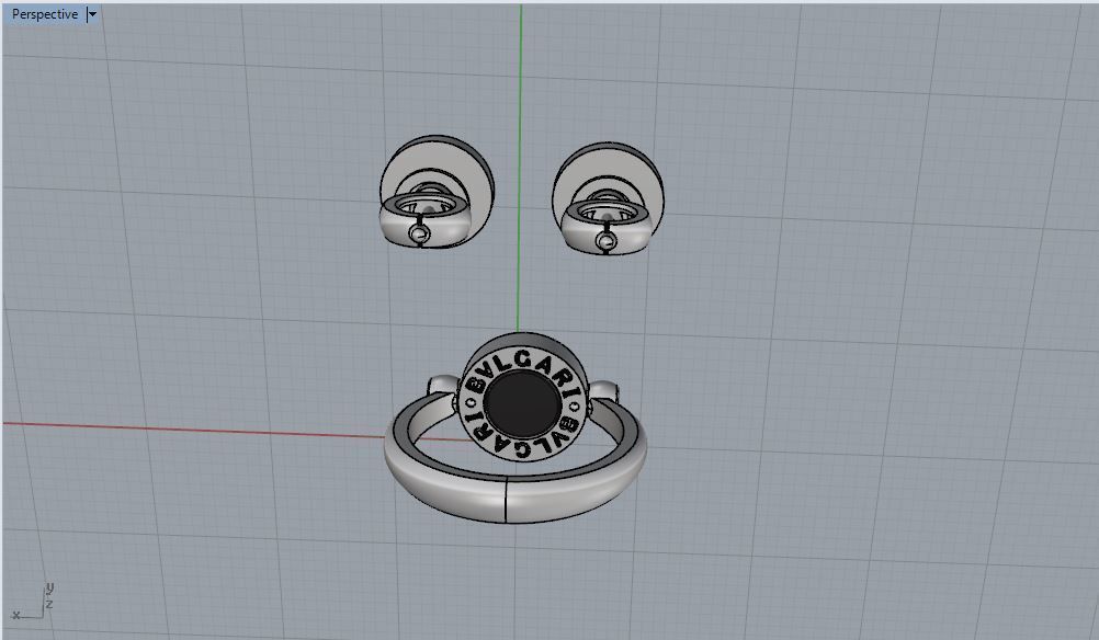 Bvlgari Ring and Earrings 3D print model_10