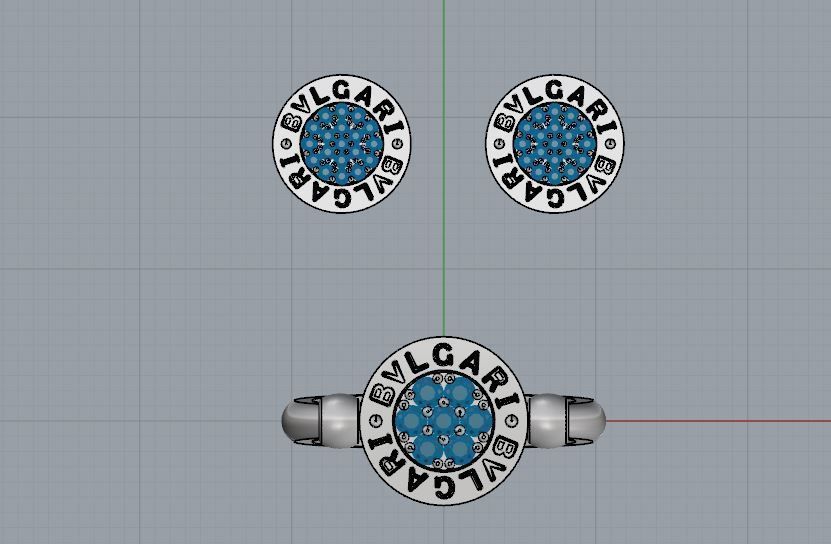 Bvlgari Ring and Earrings 3D print model_5