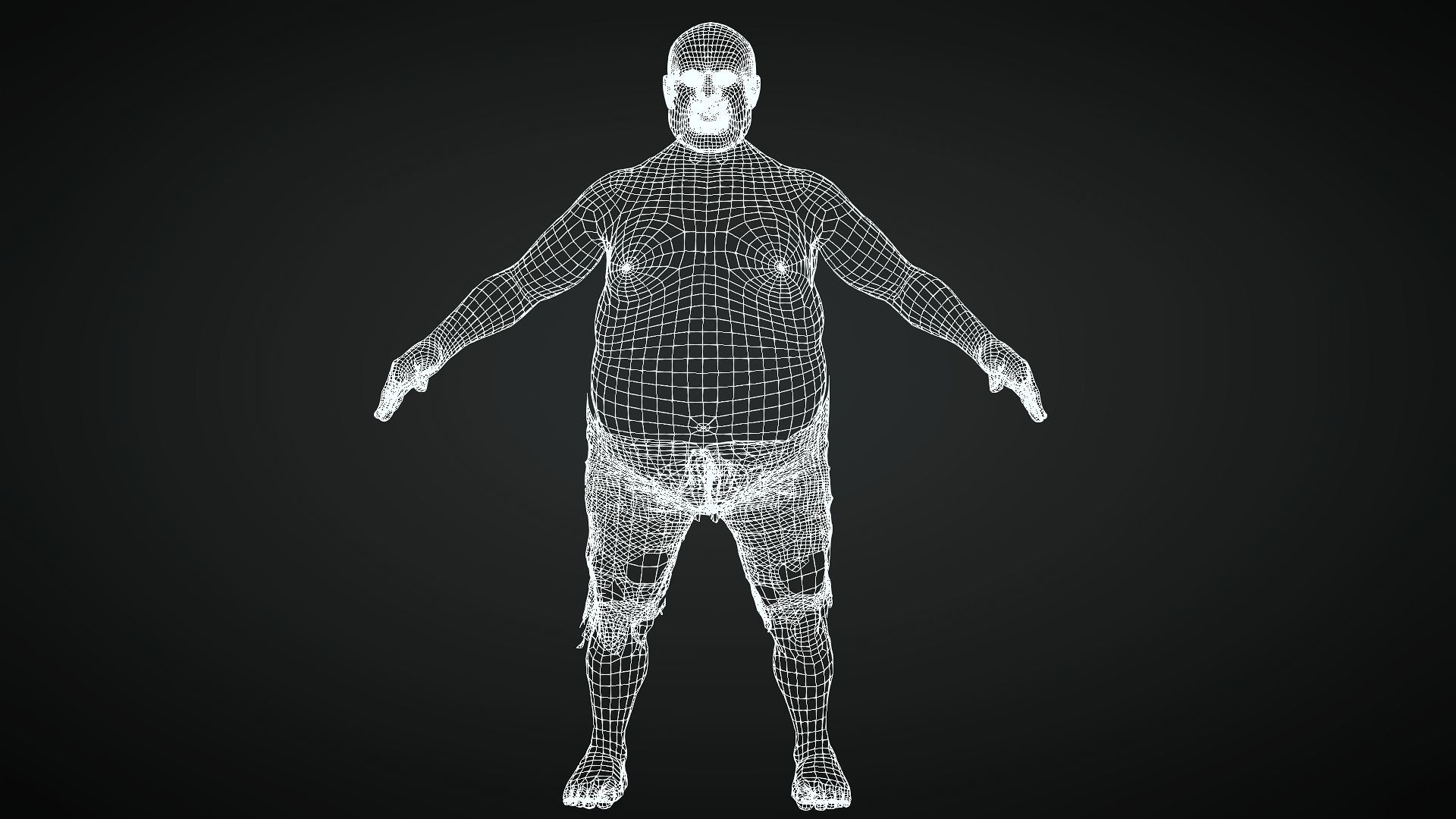 Zombie fat Low-poly 3D model_5