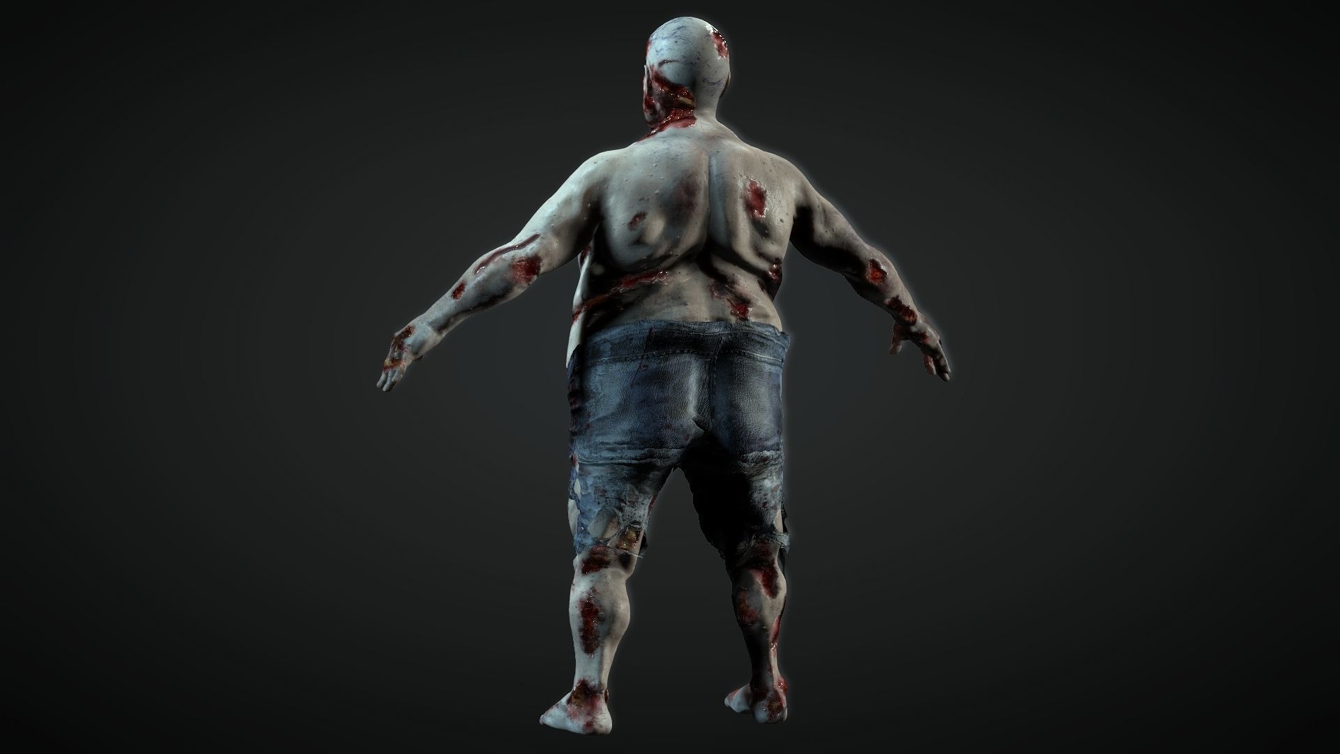 Zombie fat Low-poly 3D model_1