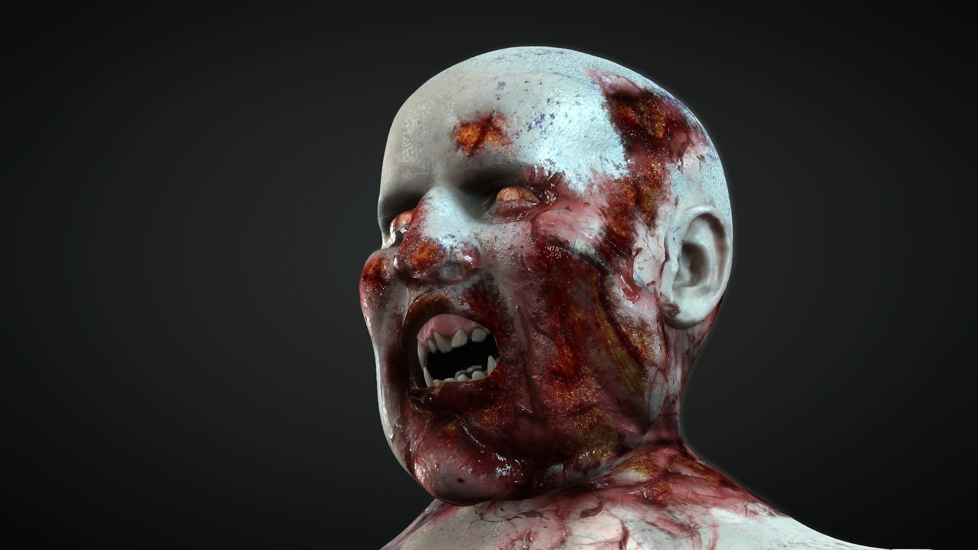 Zombie fat Low-poly 3D model_3