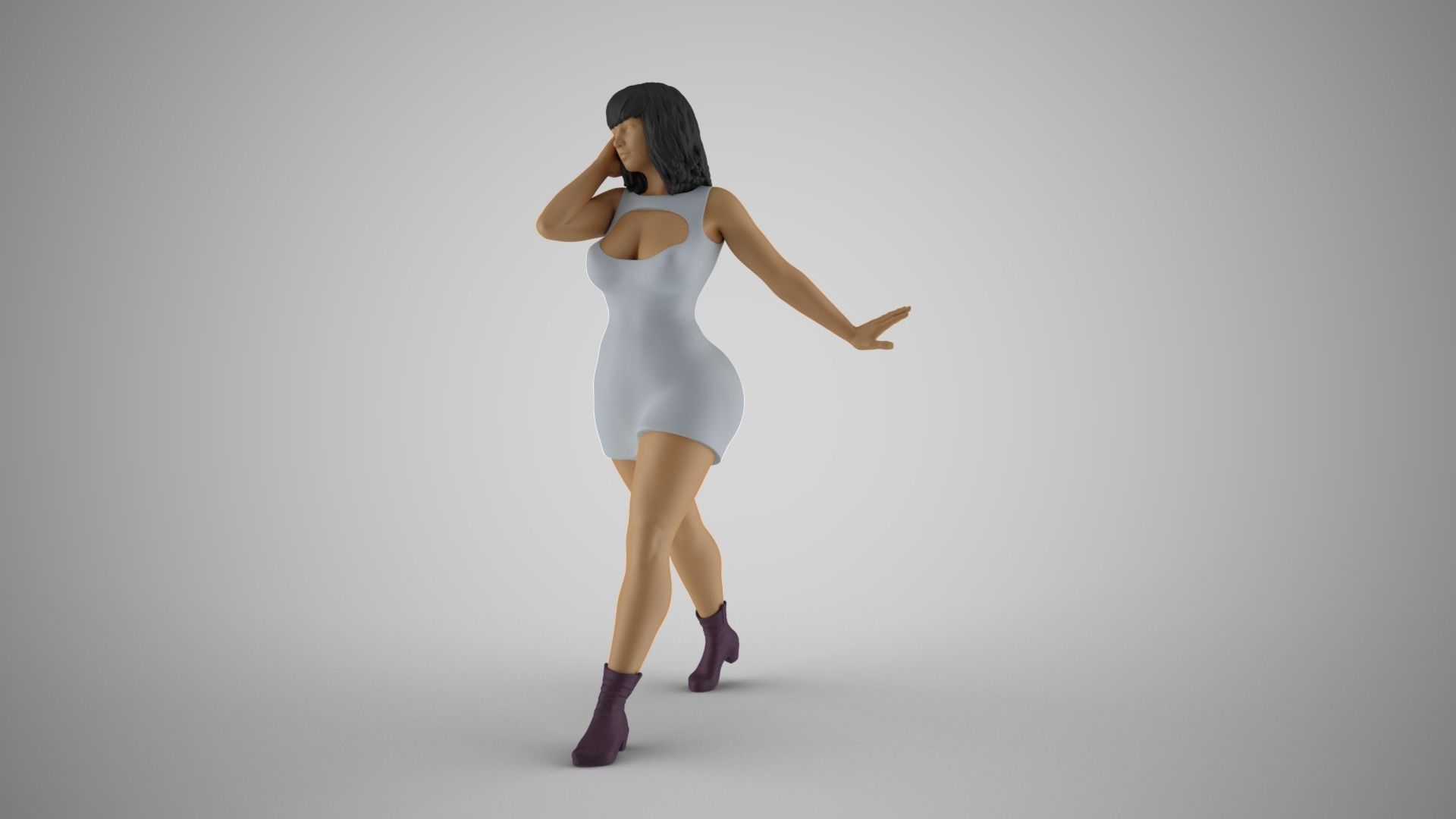Woman Walking Away 3D print model_9