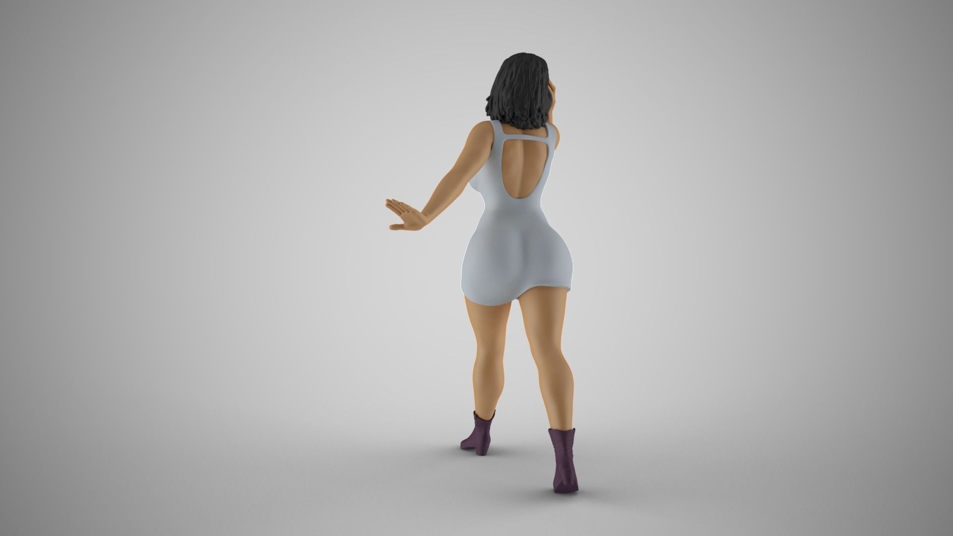 Woman Walking Away 3D print model_6