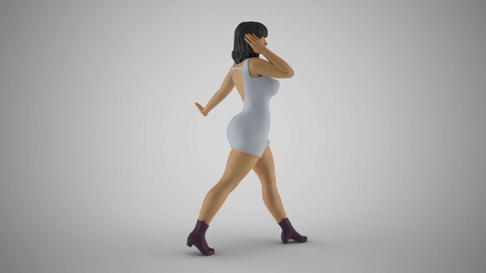 Woman Walking Away 3D print model_4