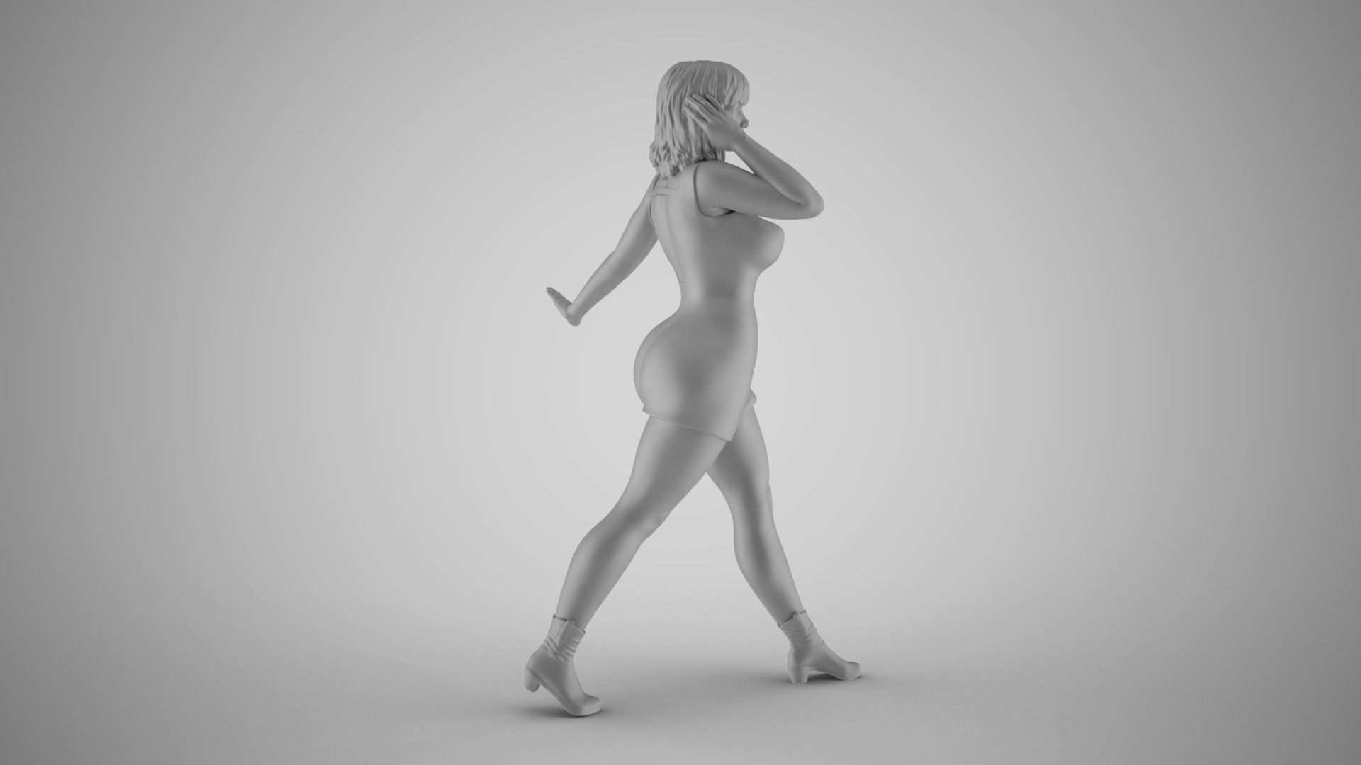 Woman Walking Away 3D print model_3