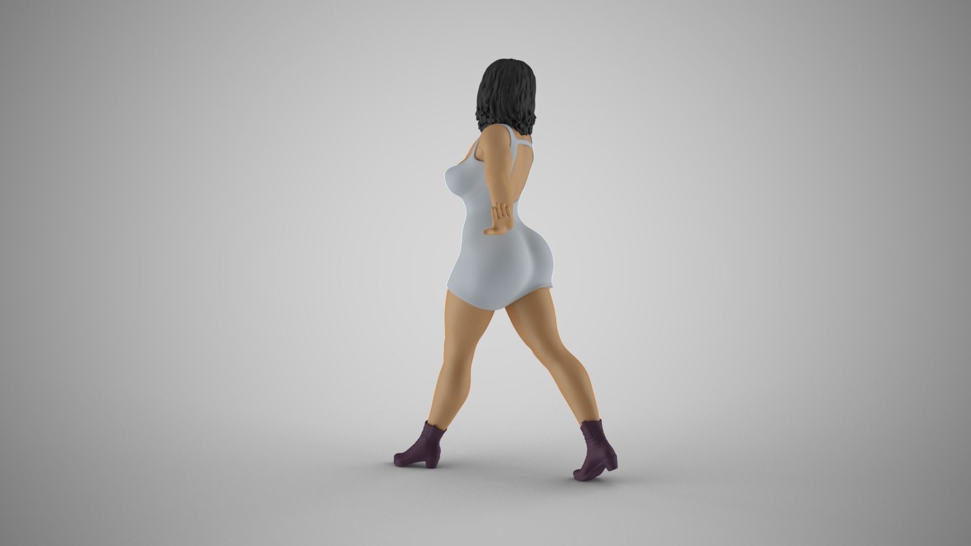Woman Walking Away 3D print model_7